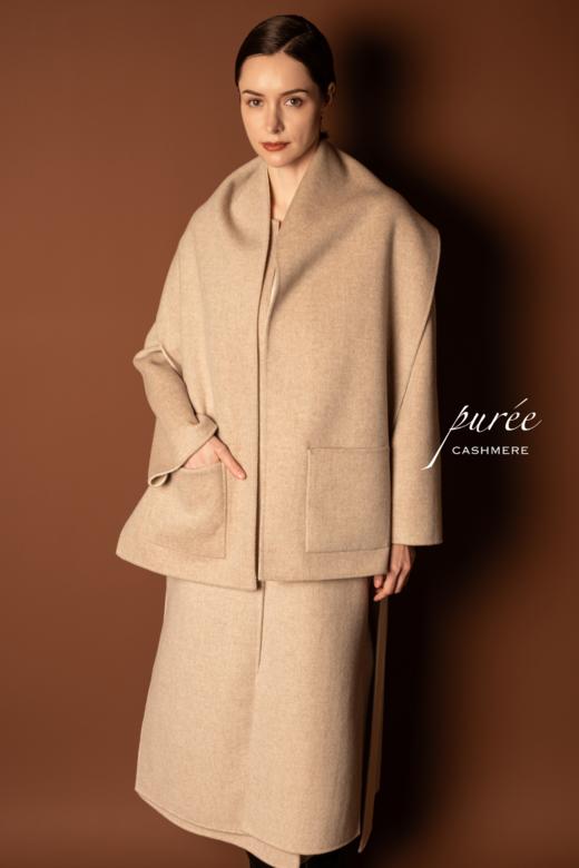 #0727S 「REVERSIBLE POCKET SCARF」 85% WOOL 15% CASHMERE  双面口袋围巾 商品图5