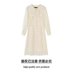 奢姿大码女装2024秋季气质蕾丝拼接裙子胖妹妹盘扣设计时尚连衣裙9943860347