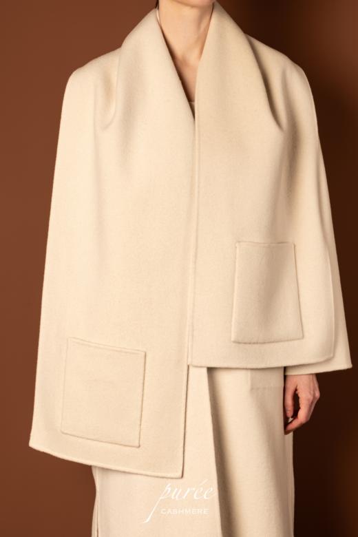 #0727S 「REVERSIBLE POCKET SCARF」 85% WOOL 15% CASHMERE  双面口袋围巾 商品图2