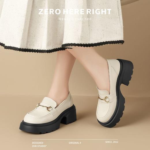 ZHR则则学院风厚底乐福鞋2024新款气质百搭一脚蹬单鞋小皮鞋女鞋 商品图6
