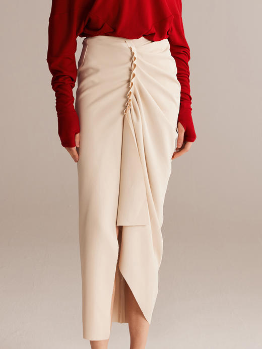 SIJIA｜褶皱立体裁剪半裙 [ 黑AW2430 / 白AW2431 ] 商品图4