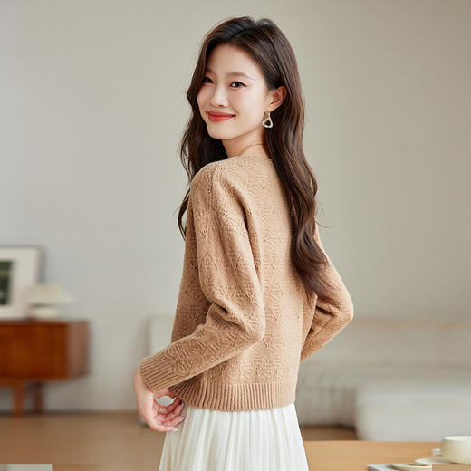 宽松慵懒风针织打底衫，内搭长袖t恤正肩上衣CC- J896 商品图3