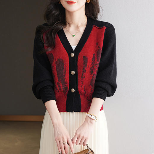 港风针织衫开衫，外搭高腰短款披肩小外套CC- 27-24137 商品图2
