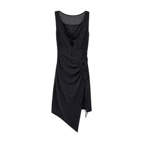 黑钻不规则下摆修身连衣裙