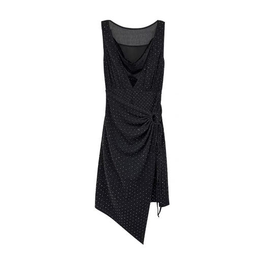 黑钻不规则下摆修身连衣裙 商品图0