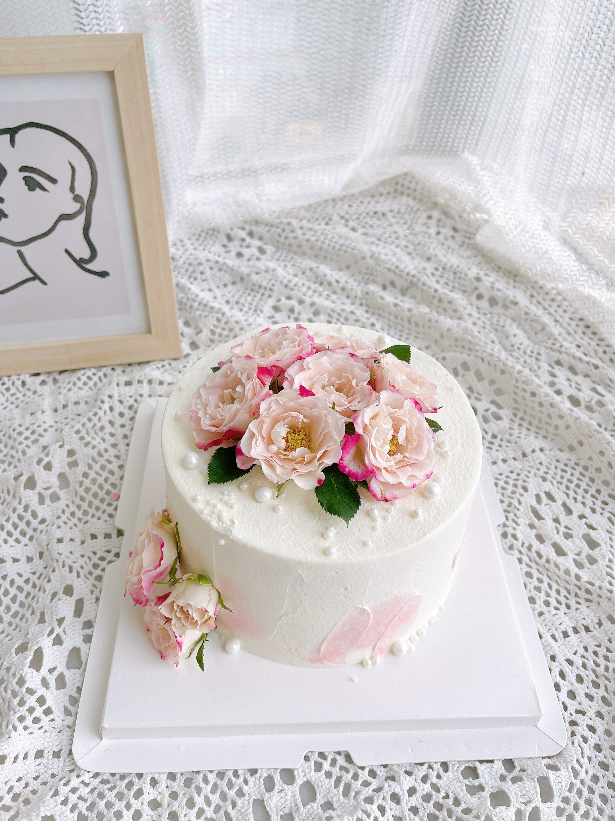 折射泡泡鲜花蛋糕