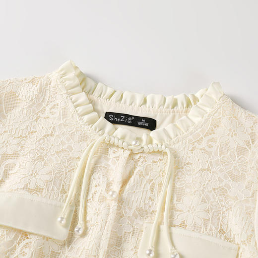 奢姿大码女装2024秋季气质蕾丝拼接裙子胖妹妹盘扣设计时尚连衣裙9943860347 商品图2