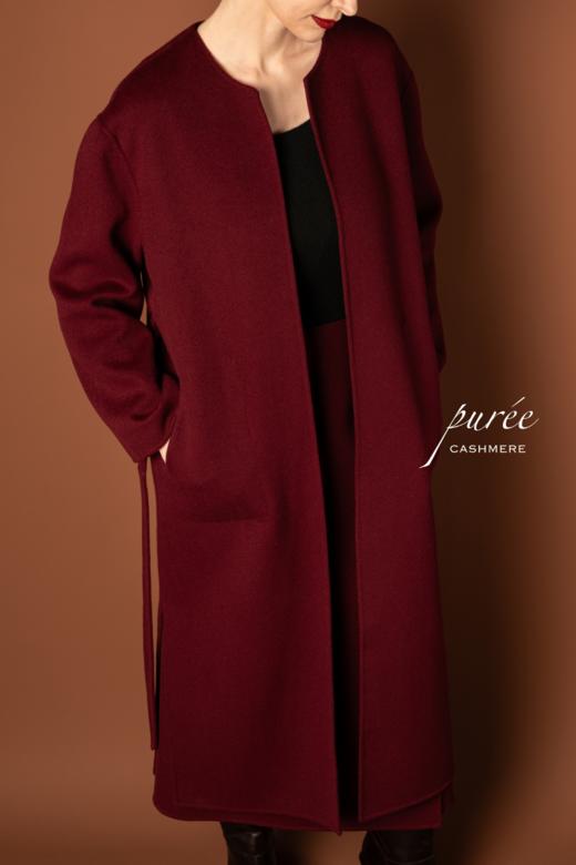 #0727「REVERSIBLE COLLARLESS COAT」 85% WOOL 15% CASHMERE 两面穿无领大衣 商品图4