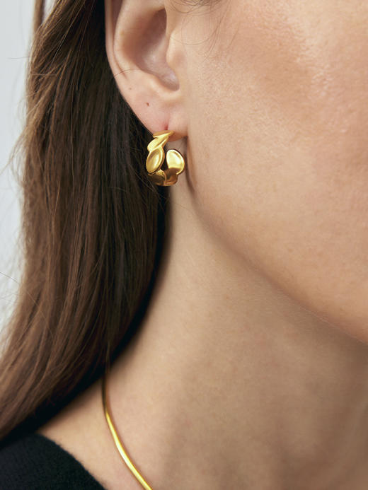 monSecret｜PURE0102 印记小号耳圈【PURE】 [ 金 / 银 ] 商品图0