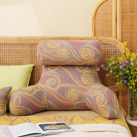 梵高星空系列护颈腰靠软包大靠背卧室榻榻米护腰沙发飘窗护颈枕可拆洗 商品图0