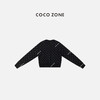 COCO ZONE 复古圆领波点单排扣针织开衫休闲上衣CC1C2142 商品缩略图1