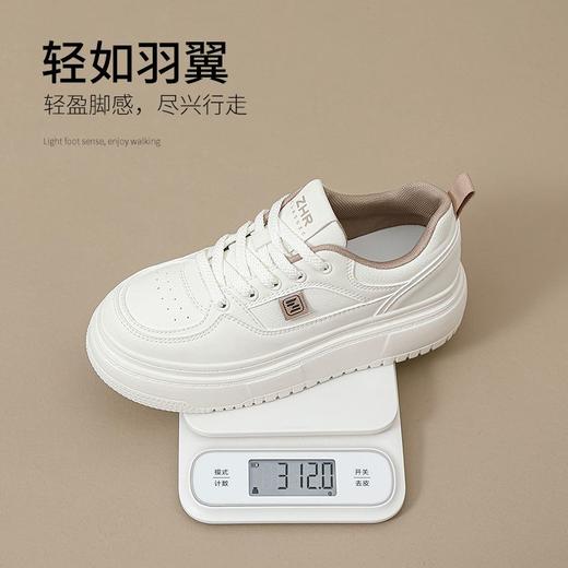 ZHR则则透气增高小白鞋女鞋2024新款秋季百搭休闲鞋防臭厚底板鞋 商品图4