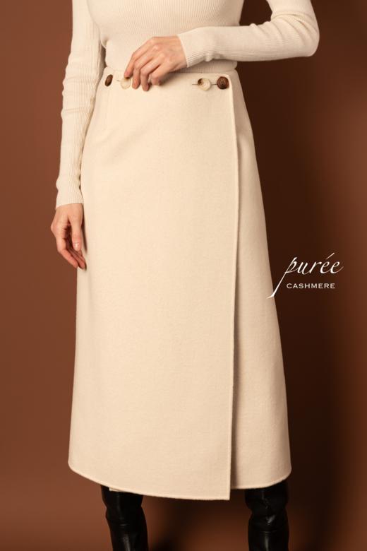 #0717 「REVERSIBLE LONG SKIRT/PONCHO」 85% WOOL 15% CASHMERE   两面穿双色半身裙*可做披肩 商品图5