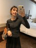 半开领针织t恤女2024新款修身圆领长袖内搭打底衫上衣 商品缩略图4