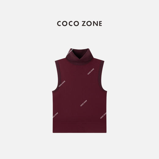 COCO ZONE 撞色拼接针织背心时尚立领无袖上衣CC1C2011 商品图0