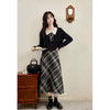 【65折秒杀】鹿向南「后歇周末」学院风斜格半身裙DYL661287BSQ 商品缩略图1