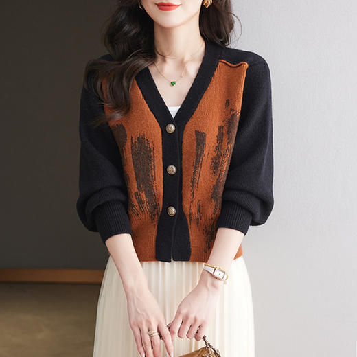 港风针织衫开衫，外搭高腰短款披肩小外套CC- 27-24137 商品图0