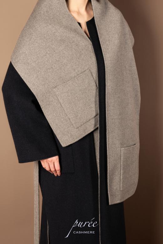 #0727S 「REVERSIBLE POCKET SCARF」 85% WOOL 15% CASHMERE  双面口袋围巾 商品图6