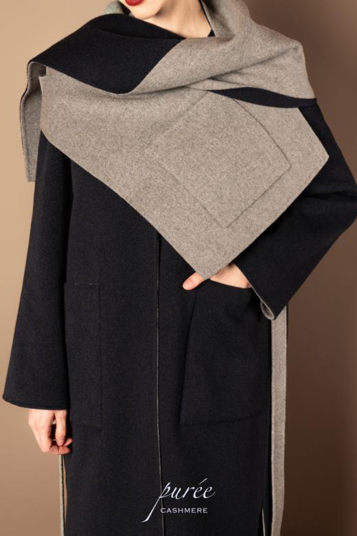 #0727S 「REVERSIBLE POCKET SCARF」 85% WOOL 15% CASHMERE  双面口袋围巾 商品图5