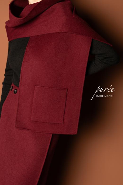 #0727S 「REVERSIBLE POCKET SCARF」 85% WOOL 15% CASHMERE  双面口袋围巾 商品图1