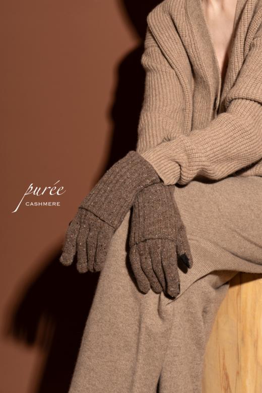 #1955 「SCREEN-TOUCHABLE FOLDABLE GLOVES」 98% CASHMERE 2% THUNDERON（导电纱） 可触屏可折叠羊绒手套 商品图4