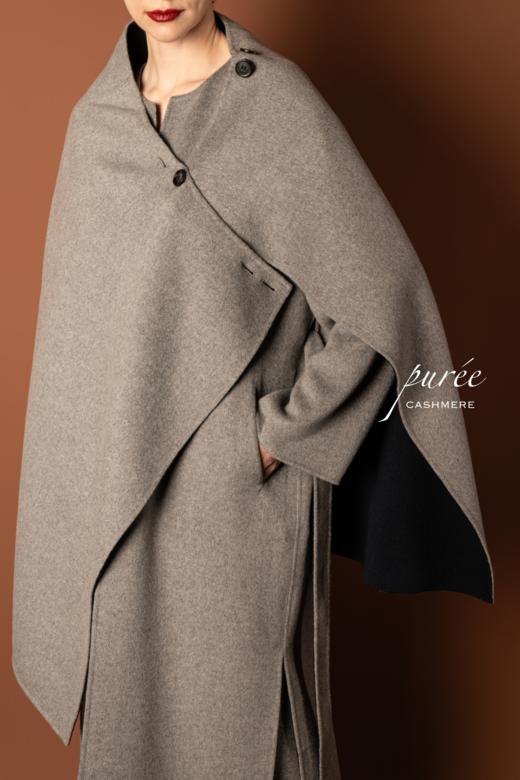#0717 「REVERSIBLE LONG SKIRT/PONCHO」 85% WOOL 15% CASHMERE   两面穿双色半身裙*可做披肩 商品图5