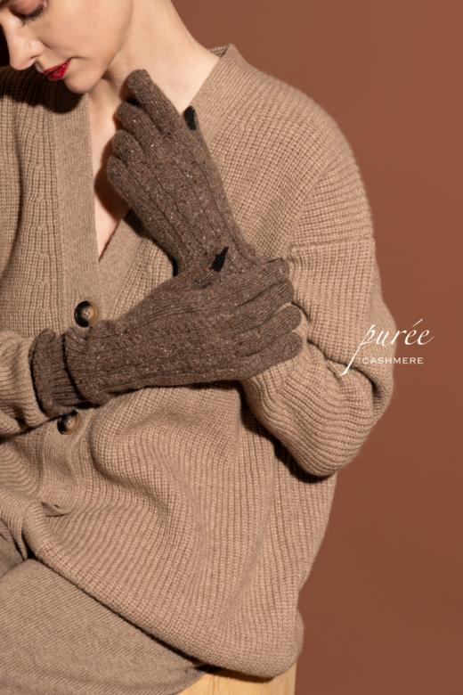 #1955 「SCREEN-TOUCHABLE FOLDABLE GLOVES」 98% CASHMERE 2% THUNDERON（导电纱） 可触屏可折叠羊绒手套 商品图3