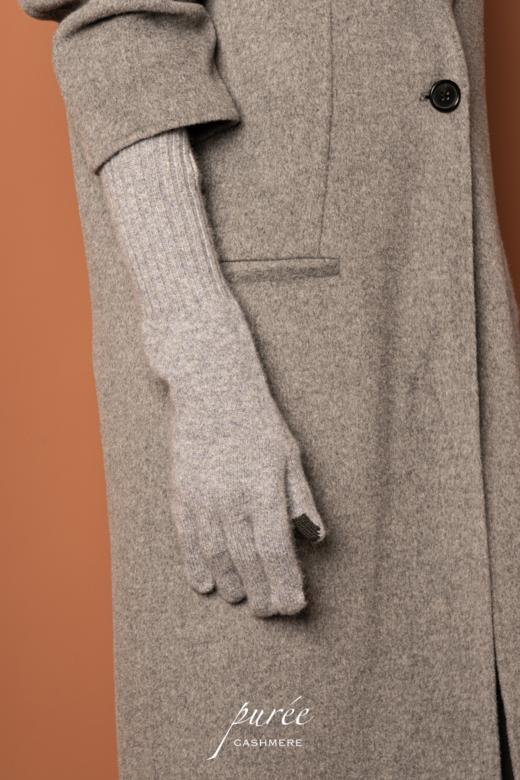 #1955 「SCREEN-TOUCHABLE FOLDABLE GLOVES」 98% CASHMERE 2% THUNDERON（导电纱） 可触屏可折叠羊绒手套 商品图6