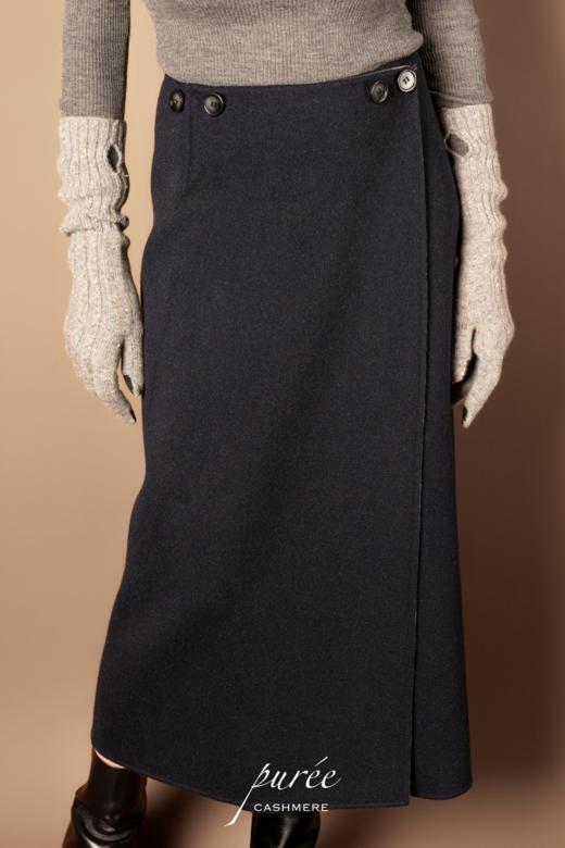 #0717 「REVERSIBLE LONG SKIRT/PONCHO」 85% WOOL 15% CASHMERE   两面穿双色半身裙*可做披肩 商品图8