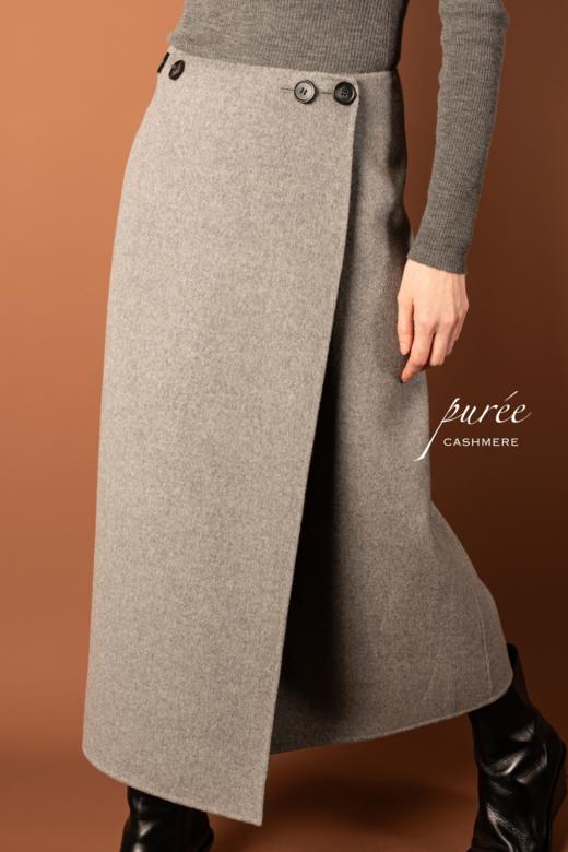 #0717 「REVERSIBLE LONG SKIRT/PONCHO」 85% WOOL 15% CASHMERE   两面穿双色半身裙*可做披肩 商品图2