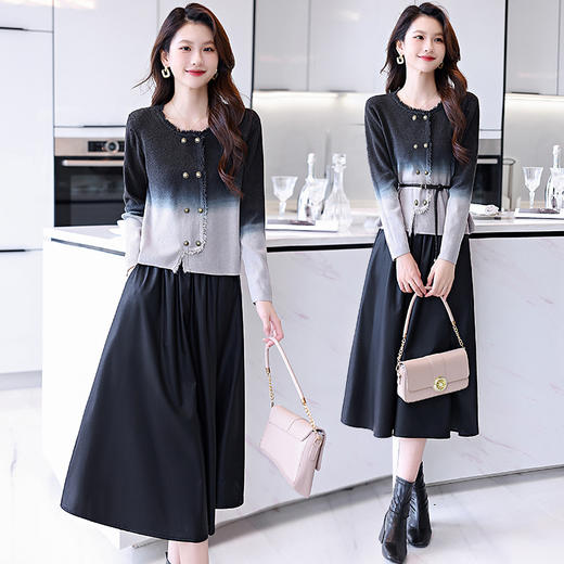 法式时尚潮流针织上衣，修身半裙两件套套装裙HR-ABS80138 商品图1