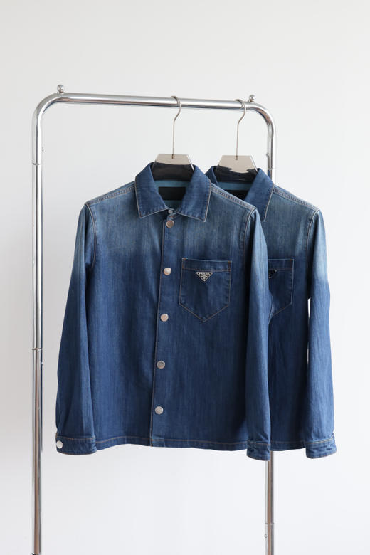 P.R.D 24新款 水洗磨白宽松牛仔衬衫外套 WT742 商品图0