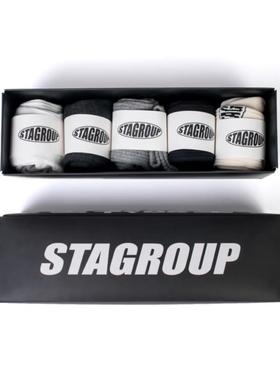 STA2024秋季基础纯棉五色长袜套装五双一套