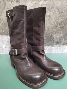 【云粉节】BF楼westory秋冬新款圆头厚底复古马丁靴