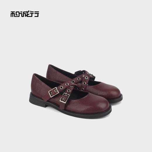 和诚行 2024秋冬新款时尚英伦风小皮鞋复古法式玛丽珍女鞋0980027 商品图0