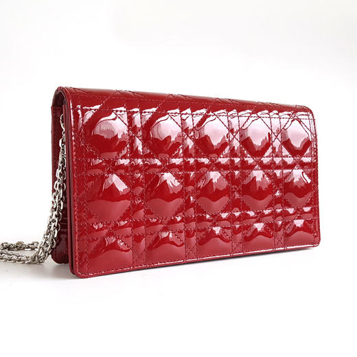 【95新正品】Dior迪奥Lady Dior红色漆皮三合一woc手拿包链条包单肩包 Shounaba现售价：4700！090924NJS16 商品图3