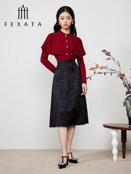 3楼FEXATA服饰(新百购) 新国风缎面提花半身裙 商品图3
