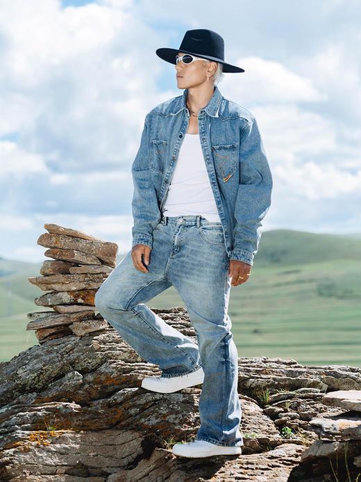 STA2024秋季基础水洗牛仔翻领衬衣夹克外套 商品图7