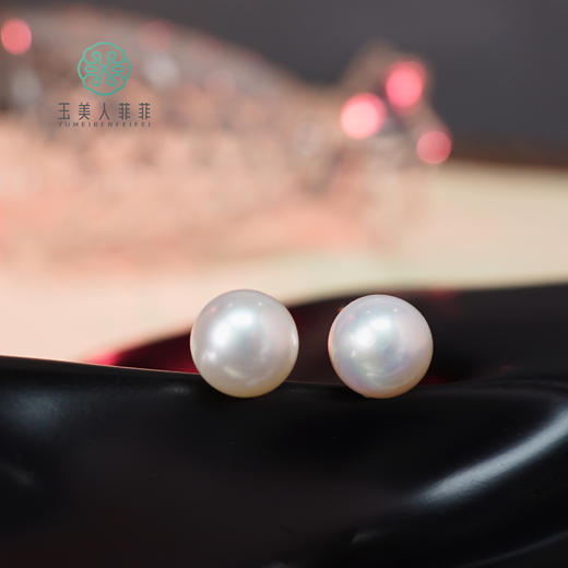 玉美人菲菲HZ#S925珍珠耳钉约11mm 商品图0
