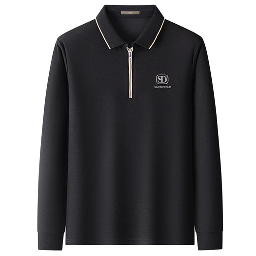 【含桑蚕丝】圣得西男士翻领长袖polo衫秋季新款商务休闲T恤2412945122 商品图4