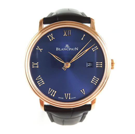 【95新正品】Blancpain宝珀经典系列自动机械18k玫瑰金鳄鱼皮带日期显示40mm 6651-3640-55B 170625LV66 商品图0