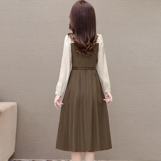 时尚气质，中长款拼接连衣裙QYM-HL-24A6626 -Y 商品图2