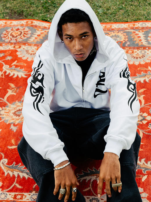 STA2024秋季哥特图腾拉链开衫帽衫 商品图4