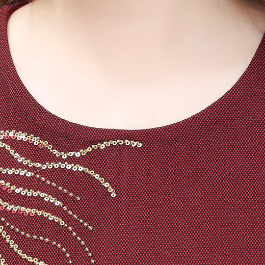 时尚优雅亮片包臀一步裙，七分袖修身气质连衣裙QYM-OMS-RB103-L 商品图3