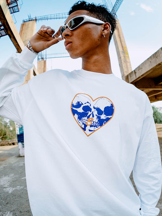 STA2024秋季至死不渝接吻纯棉长袖T恤 商品图2