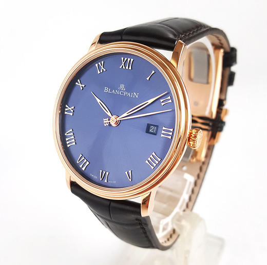 【95新正品】Blancpain宝珀经典系列自动机械18k玫瑰金鳄鱼皮带日期显示40mm 6651-3640-55B 170625LV66 商品图4