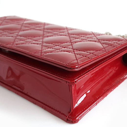 【95新正品】Dior迪奥Lady Dior红色漆皮三合一woc手拿包链条包单肩包 Shounaba现售价：4700！090924NJS16 商品图7