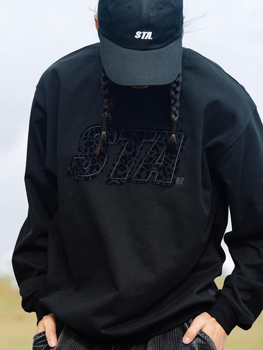 STA2024秋季经典基础蕾丝贴布刺绣卫衣 商品图1