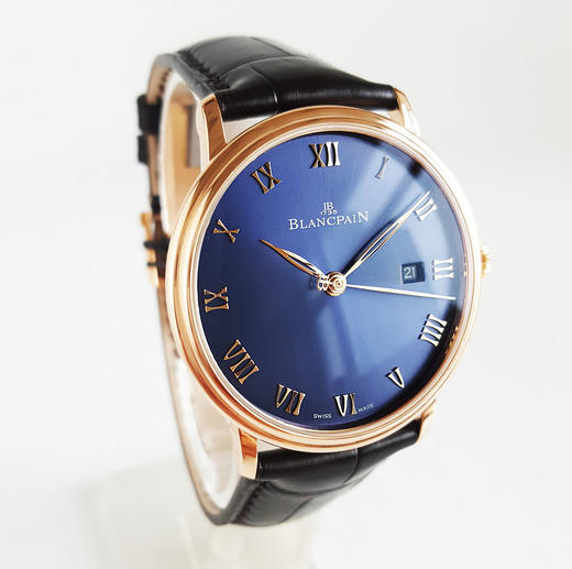 【95新正品】Blancpain宝珀经典系列自动机械18k玫瑰金鳄鱼皮带日期显示40mm 6651-3640-55B 170625LV66 商品图3