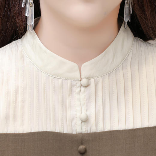 时尚气质，中长款拼接连衣裙QYM-HL-24A6626 -Y 商品图3